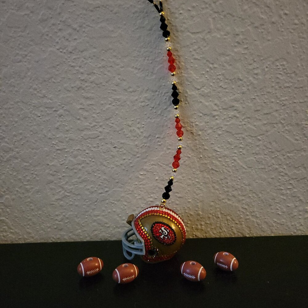 SF 49er NFL mini Bling Car Charm Helmet